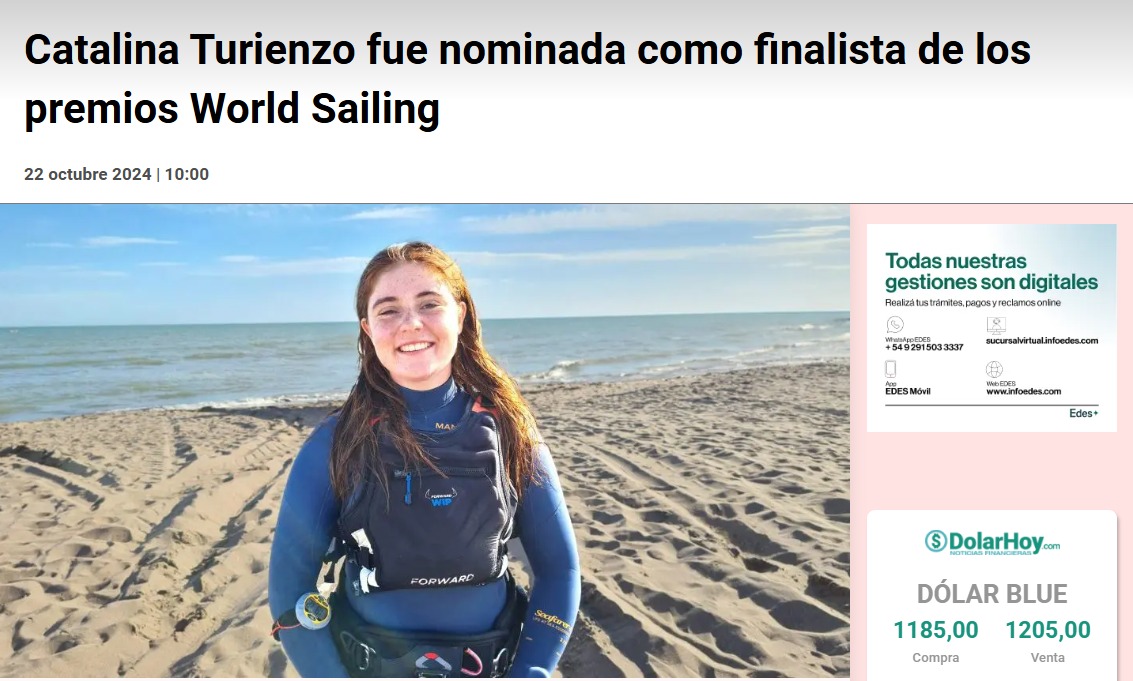 Finalista de los premios World Sailing