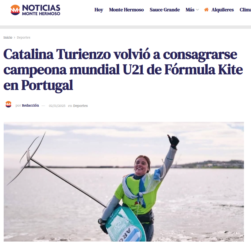 Campeona mundial U21 de Formula Kite en Portugal